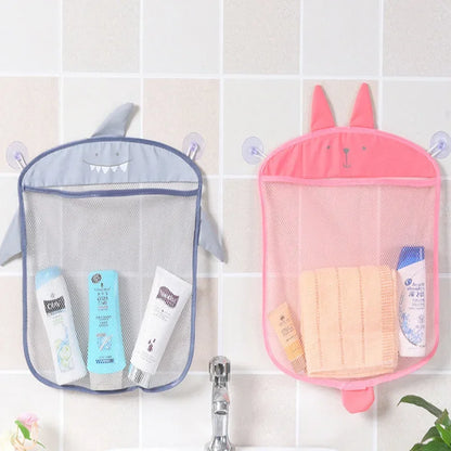 Children's Bath Toy Storage Mesh Bag Toy Pocket Bathroom with Suction Cup Hanging Bag Bolsa Infantil Menina Organizers