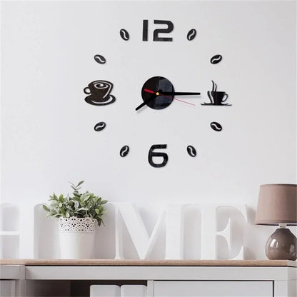 Digital Wall Clock Sticker Modern Design DIY Kitchen  Living Room Home Decor Diy Quartz Needle