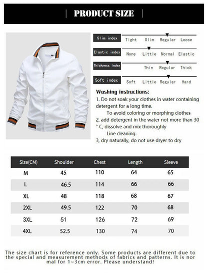 Motorcycle Zippered Men's Casual Jacket Camping Hiking New Spring and Autumn 2024