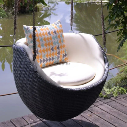 Home Designer Internet Celebrity Indoor Swing Single Rocking Chair Balcony Lazy Bird's Nest Hanging Basket Rattan Chair