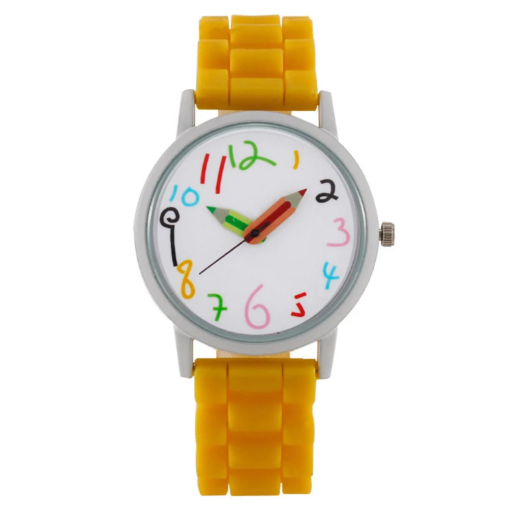 Women Watch Fashion Simple Pencil Design Digital Quartz Watches Casual Jelly Multicolour Silicone Ladies Clock Dress Wristwatch