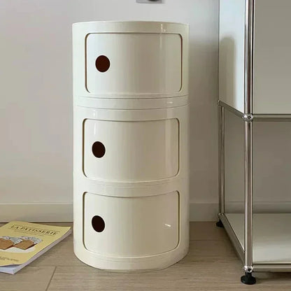 Creative Bedroom Bedside Table Modern Minimalist Round Storage Small Cabinet Large Capacity Simple Modern Plastic Side Cabinet