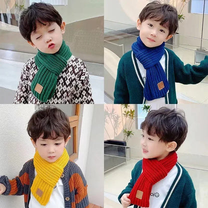 2024 New Kid Scarf Thickening Baby Winter Warm Windproof Scarf Women Knit Shawl Scarf Children Neck Collar Keep Warm Accessories