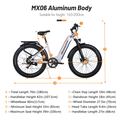 Shengmilo MX06 48V17.5AH 26 Inch 3.0 Fat Tyre City Electric Bike Men's E-Mountain Ebike Snowmobile e bike 1000W motor e bike