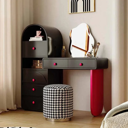 Storage Stool Vanity Table Mirrors Women Minimalist Jeweler Dresser Makeup Stand Tocador De Maquillaje Home Decoration