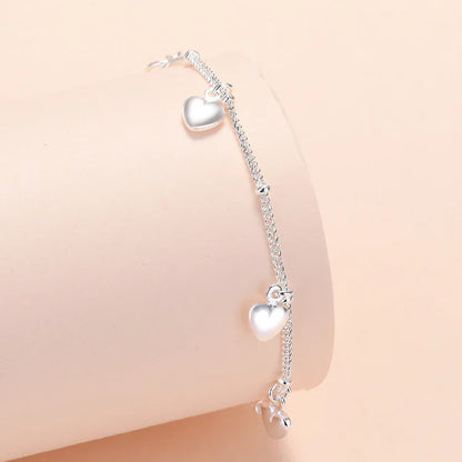 925 Sterling Silver Women Heart Star Chain Bracelet For Women Luxury Jewelry Jewellery Gifts Christmas  GaaBou