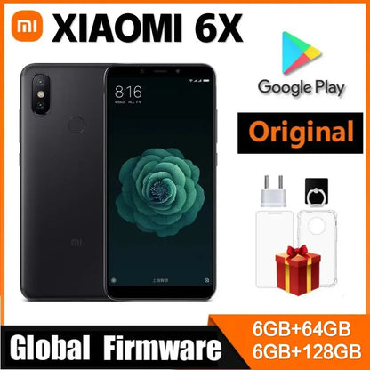 Original Xiaomi 6X 6GB 128GB Global Rom 20 million pixels celular googleplay Fingerprint Octa-core 4G Smartphone