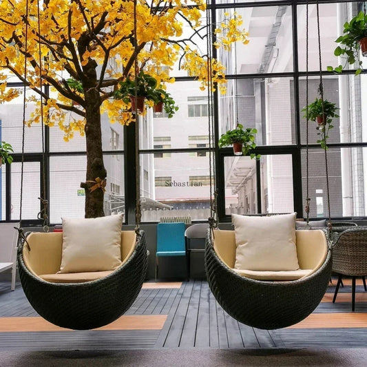 Home Designer Internet Celebrity Indoor Swing Single Rocking Chair Balcony Lazy Bird's Nest Hanging Basket Rattan Chair