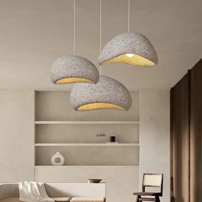 Lámpara colgante LED japonesa Wabi-Sabi, lámpara colgante retro para interiores, lámpara colgante moderna y sencilla para sala de estar, dormitorio, bar