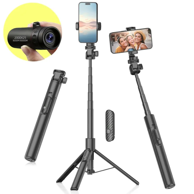 Outdoor 2000x25 HD Monocular Telescope Mini Portable Mobile Phone Telescope with Holder Camping Hunting Birdwatching Telescopes