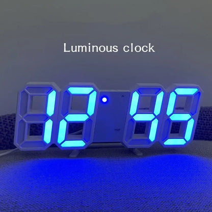 LED Clock Bedroom Home for You Adjustable Digital Wall Clock Hair Accessories Living Room Night Light Mode 3D Decor Decorate