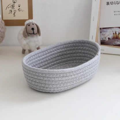 면 끈 수납함 Nordic Cotton Rope Woven Storage Baskets Organize Boxs Desktop Sundries Organize Basket Sundries Key Cosmetics Storage