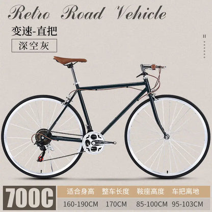 700C Road Bike Professional Vintage 21 Speed Bicycle Down Tube Shifter Alloy Frame Race Cycle Road Bike for Men