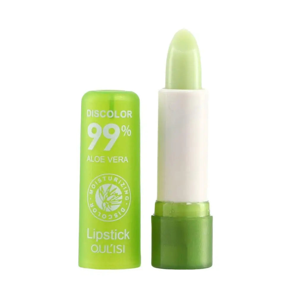 Lip Balm Lipstick Aloe Vera Strawberry Makeup Lip Care Lipstick Color Mood Changing Long Lasting Moisturizing Lipstick Beauty