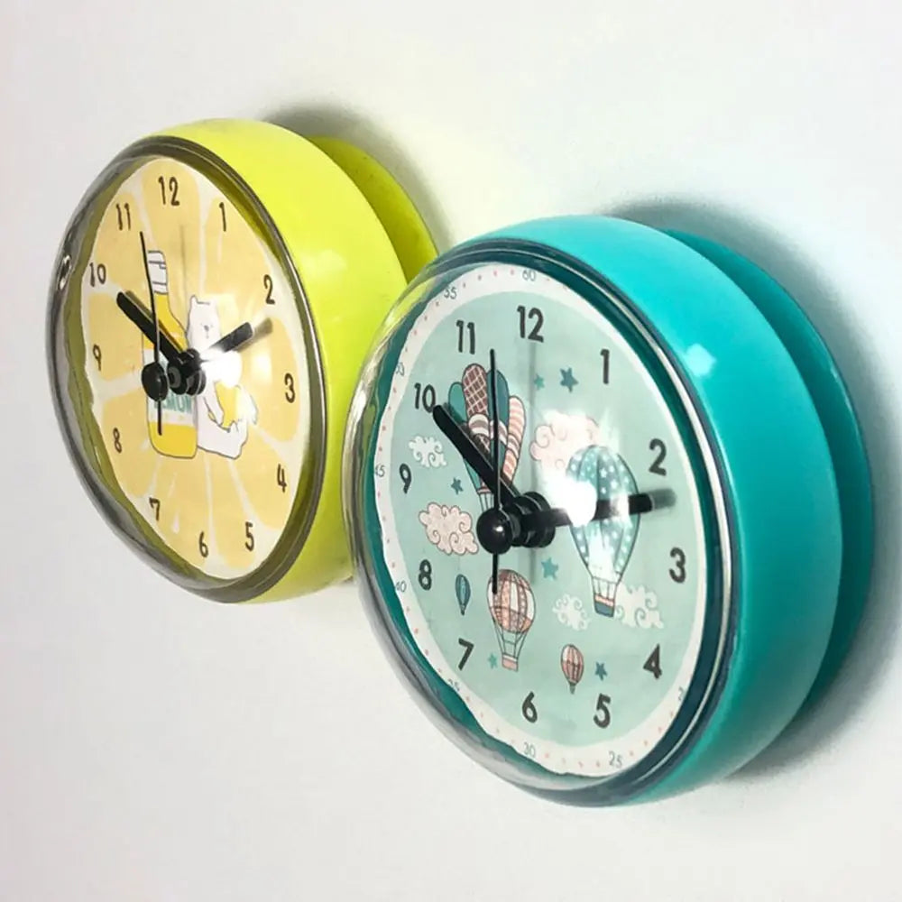 Mini Sucker Wall Clock Bathroom Anti-Fog Waterproof 7cm Kitchen Toilet Living Room Waterproof Small Quartz Table Clock