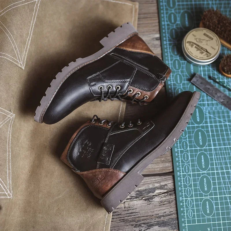 Genuine Leather Men's Boots Fashion Men's Casual Leather Shoes British Style Male Boots High Quality Shoes for Men 2024 Botines