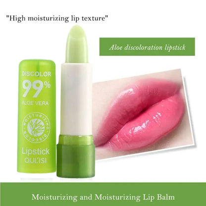 Lip Balm Lipstick Aloe Vera Strawberry Makeup Lip Care Lipstick Color Mood Changing Long Lasting Moisturizing Lipstick Beauty