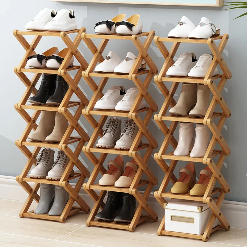 Installation-Free Foldable Shoe Rack Simple Multi-Layer Home Doorway Balcony Small Space-Saving Shoe Cabinet Storage Fantastic