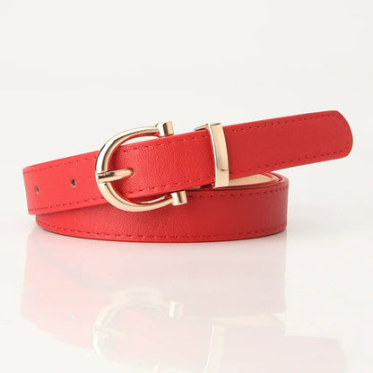 Leather Women Belts New PU Simple Metal Buckle Belt Girls Dress Jean Pants Waistband Belts for Lady Luxury Designer Brand 2023