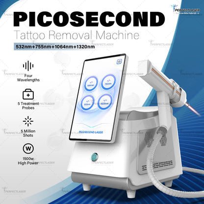 PerfectLaser Nd Yag Picosecond Laser Tattoo Removal Machine Freckle Eyebrow Washing Q Switch Pico Equipment 532 755 1064 1320nm