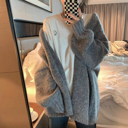 Women Long Sleeve Knitted Cardigan Sweater Coats Korean Female Baggy Loose Knitwear Tops  PYMY-MY8151012