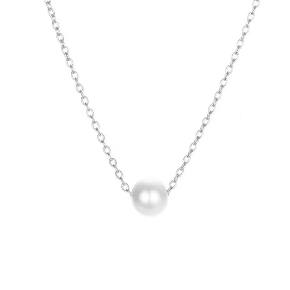 Gold Plated Stainless Steel Dainty Minimalist Zircon Charm Anti Tarnish Chain Round Clear Cz Stone Necklace for Women Jewelry