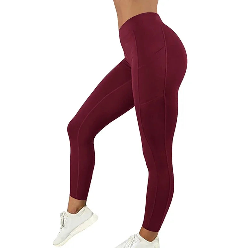 Sportswear Woman Gym Leggings Pocketed Yoga Pants Fitness Running Pants Stretchy Sportswear Plus Size Sports Gym Pant for Women