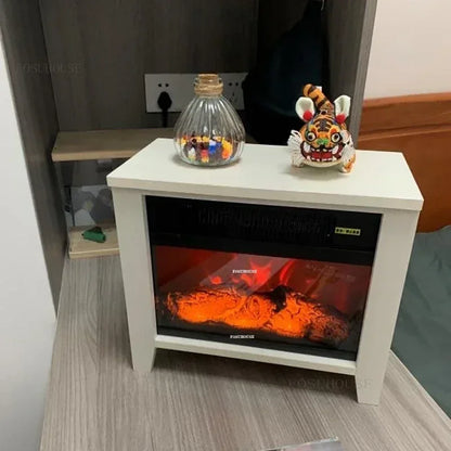 Nordic Electric Fireplaces Heater Home Small Decorative Fake Fireplace Stove Office Desktop Electric Heater Room Decoration Y