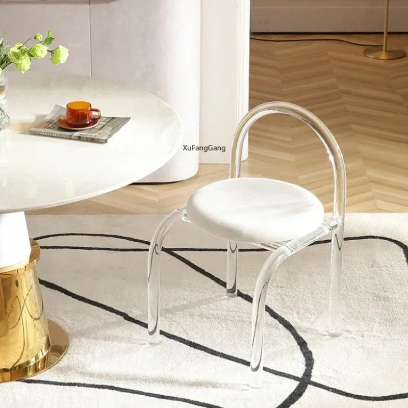 Crystal Makeup Chair Modern Acrylic Furniture Dining Chair Clear Meubles De Salon Household Items Unique Relax Lounge