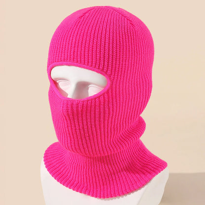 Candy Color Cute Full Face Cover Ski Mask Hat Bear Ear Balaclava Knitted Hats Outdoor Cycling Ear Protection Hat Beanies Hat Men