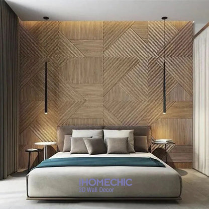 4pcs 50cm Wood grain 3D Stereo Wall Panel Diamond Not self-adhesive tile wall sticker waterproof living room Bathroom wall paper