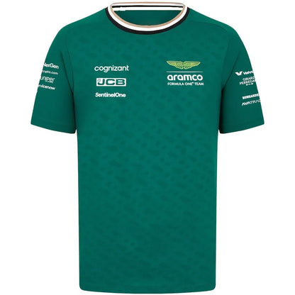 Formula1 Team Racing 2024 New Green Summer Men's Breathable T-Shirt Outdoor Sports Team Casual Short Sleeves T Shirt For Men