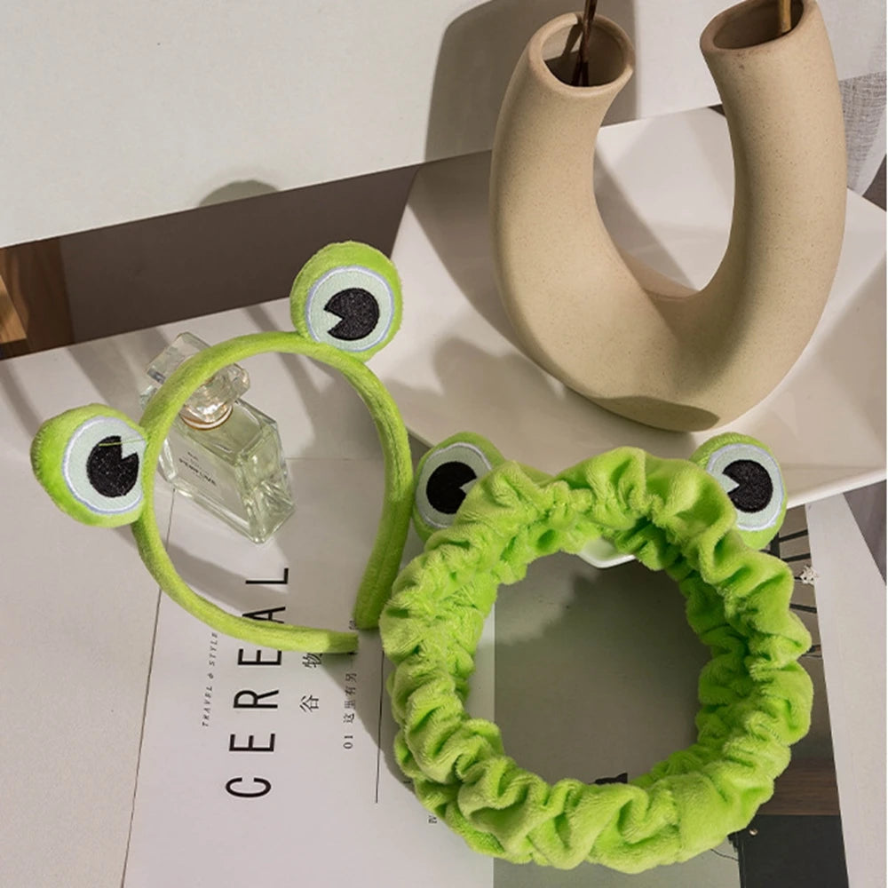 Funny Frog Makeup Headband Wide-brimmed Elastic Hairbands Cute Girls Hair Bands Women Hair Accessories Girls Hairband