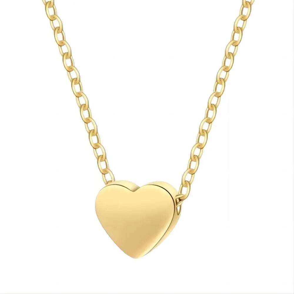 Gold Plated Stainless Steel Dainty Minimalist Zircon Charm Anti Tarnish Chain Round Clear Cz Stone Necklace for Women Jewelry