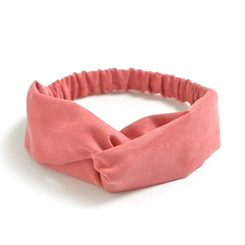 Women Headband Cross Top Knot Elastic Hair Bands Soft Solid Color Girls Hairband Hair Accessories Twisted Knotted Headwrap