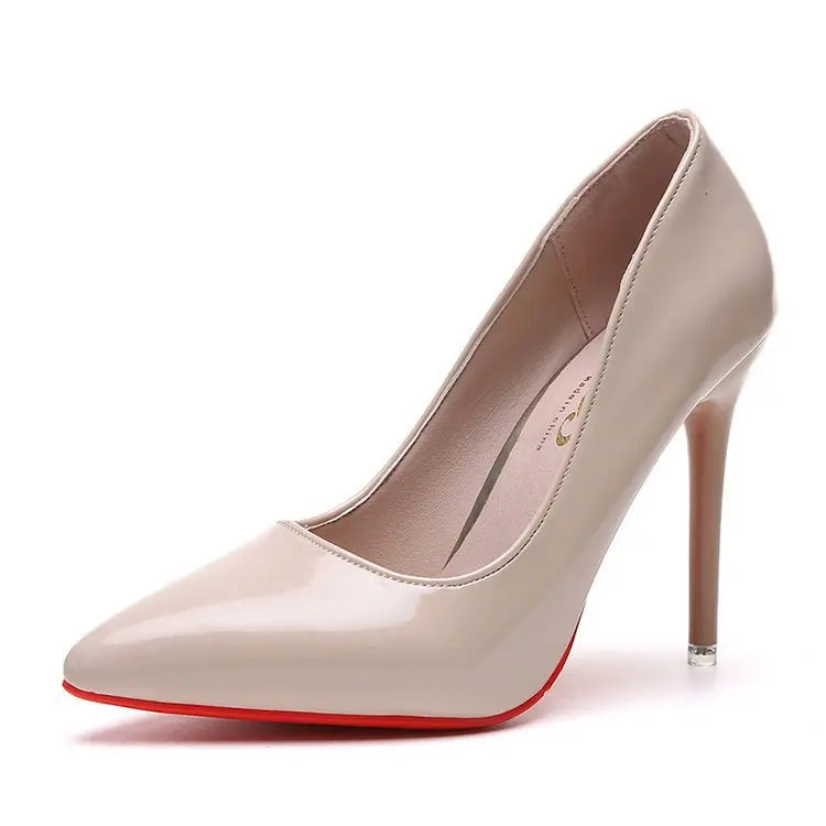 Women Shoes Spring Patent Leather Stiletto Women's Single Shoes Pointed Dress Bride Bridesmaid Wedding Shoes