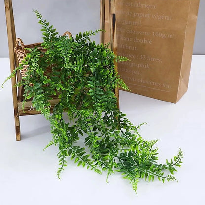 90cm Persian fern Leaves Artificial Hanging Plants Vines Home Wedding Christmas Decor Plastic Grass Wall Balcony Room Decoration