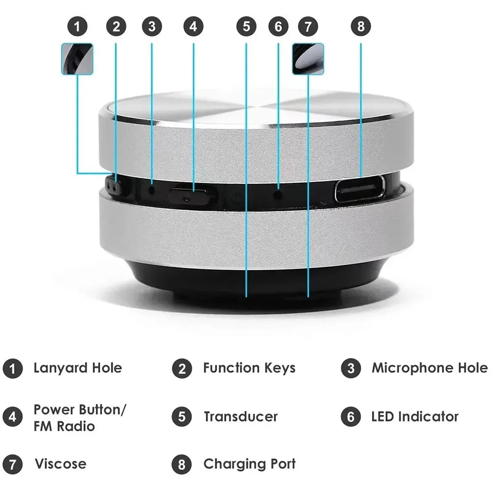 Mini Bone Conduction Speaker With FM Radio Bluetooth-Compatible TWS Wireless Stereo Dual Sound Audio Box Hummingbird Speakers