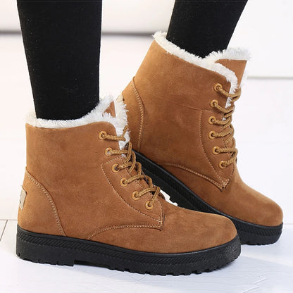 Women Boots Warm Fur Ankle Boots For Women Winter Shoes With Heels Snow Boots Winter Botas Mujer 2024 Women's Low Heel Boot