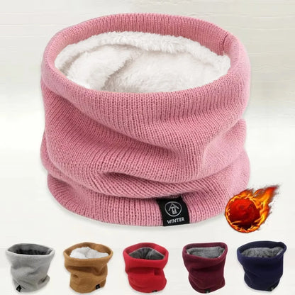 New Unisex Solid Warm Winter Ring Scarf Women Men Plus Velvet Knitted Full Face Mask Snood Neck Scarves Bufanda Thick Muffler