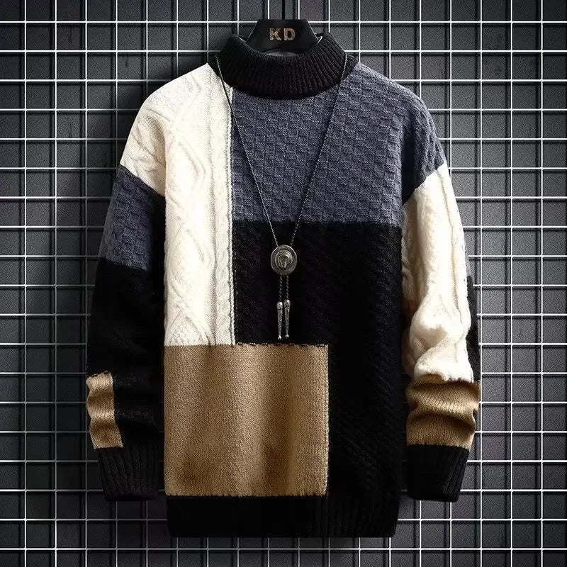 2023 Men's Autumn Winter Japanese Style Thickened Knitted Sweater Trendy Korean Version Casual Scene Other Material Pullovers