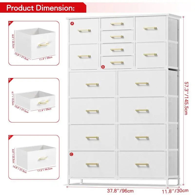 85x30x143cm Living Room Cabinets With 16 Grids Drawer For Bedroom Clothes Shoes Underwear Storage Drawers Home Furniture HWC