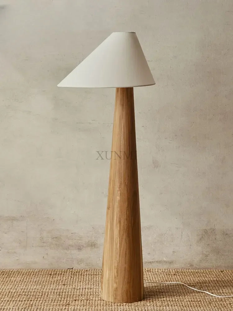 Creative Living Room Wabi-sabi Style Japanese Design Floor Lamp Solid Wood Table Light Bedroom Bedside Study Retro Minimalism