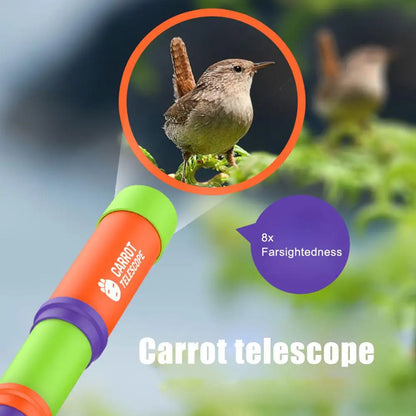 8x Lens Carrot Telescope 3d Printed Telescope Educational Games Retractable Toys Mini Portable Telescope For Kids Gifts