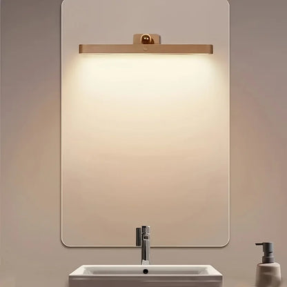 Modern Wooden LED Night Light - Touch-Controlled, Rechargeable, Wall Mount or Freestanding Lamp, Wireless LED Makeup Light