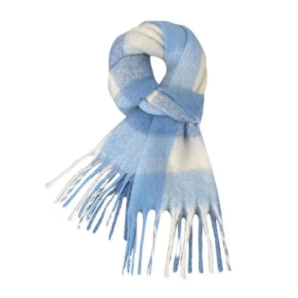 Soft Winter Scarf Cashmere Warm Long Tassel Scarves Classic Checker Thickened Autumn Winter Neck Warm Scarf