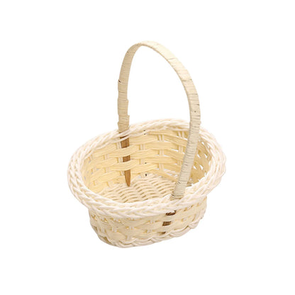 Hand Made Wicker Basket Wicker Flower Basket Shopping Storage Hamper and Handle Wooden Wicker Picnic Basket Fruit Basket