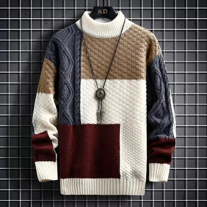 2023 Men's Autumn Winter Japanese Style Thickened Knitted Sweater Trendy Korean Version Casual Scene Other Material Pullovers