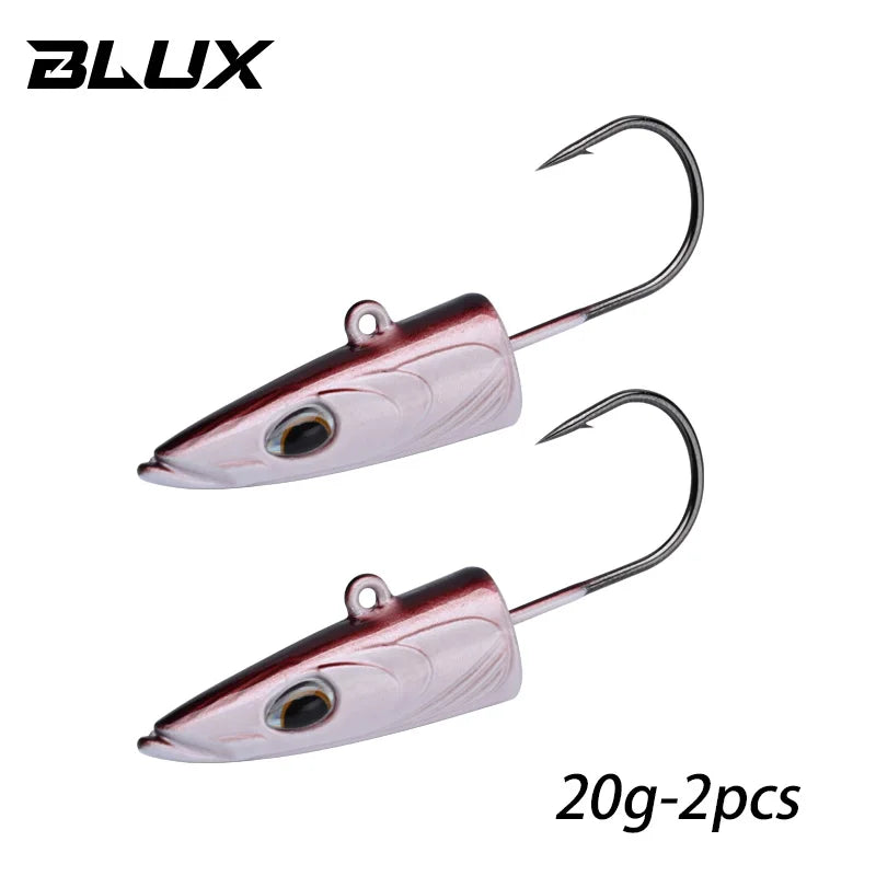 BLUX Happy Sandeel 13cm 27g Soft Live Eel Fishing Lure Paddle Tail Jig Head Hook Vinyls Vibration Artificial Bait Saltwater Gear