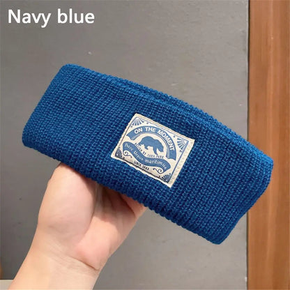 Women Girl Winter Knitted Headband Casual Wide-brim Sports Hair Bands Warm Headwear Soft Stretch Head Bands Accessories